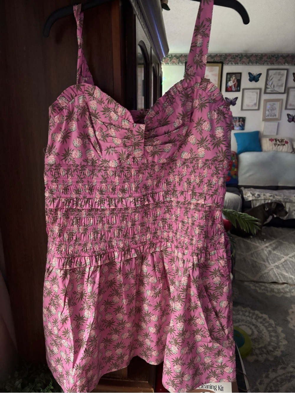 Pink Pineapple-Print One-Piece Sundress